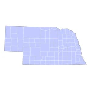 Nebraska county-level mortgage loan limits heatmap for 2026