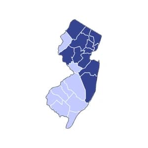 New Jersey county-level mortgage loan limits heatmap for 2026
