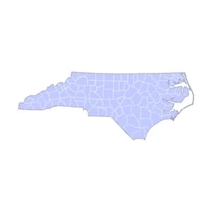 North Carolina county-level mortgage loan limits heatmap for 2026