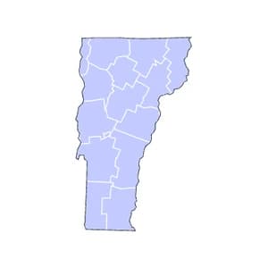 Vermont county-level mortgage loan limits heatmap for 2026