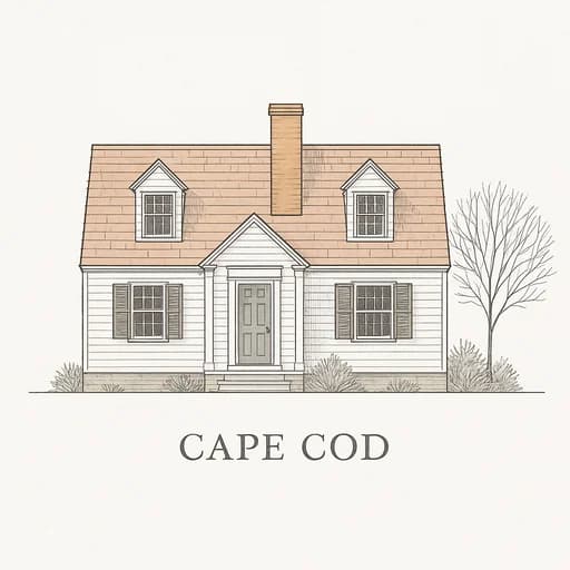 Cape Cod style house with shingle exterior, single-story design, and dormer windows