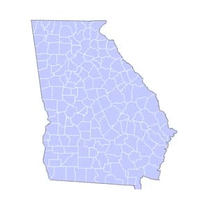 Georgia county-level mortgage loan limits heatmap for 2026