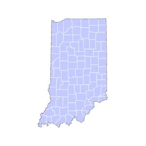 Indiana county-level mortgage loan limits heatmap for 2026