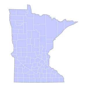 Minnesota county-level mortgage loan limits heatmap for 2026