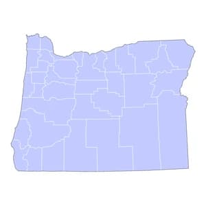 Oregon county-level mortgage loan limits heatmap for 2026